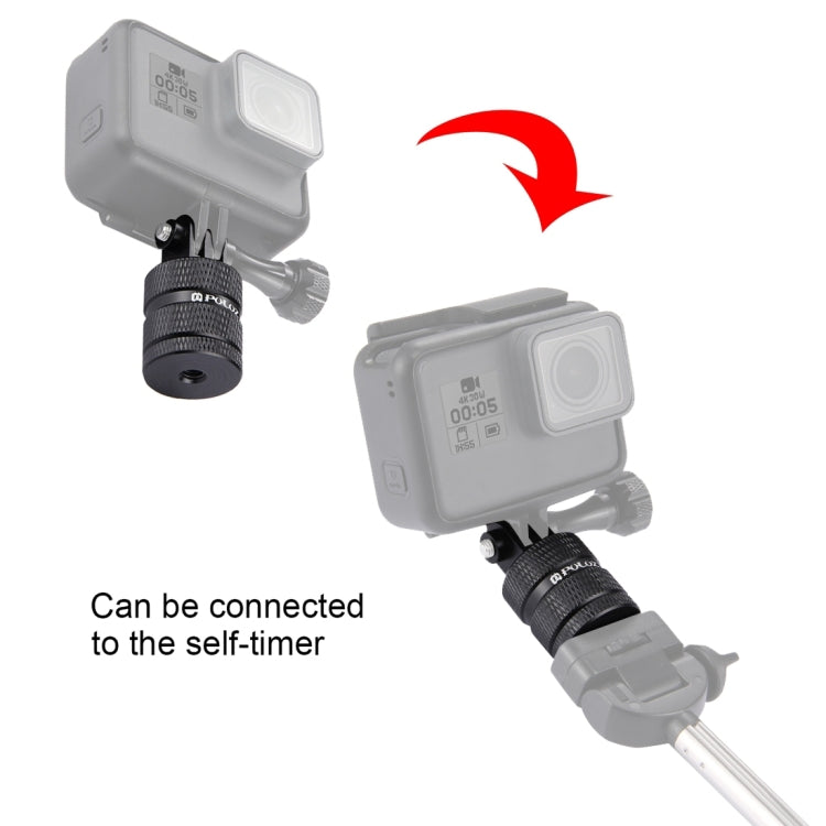 PULUZ 1/4 Inch Screw Hole Tripod Mount CNC Adapter for GoPro, Insta360, DJI and Other Action Cameras - free shipping - PMC TechLife - Order now!