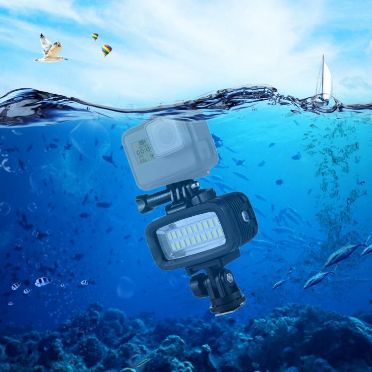 PULUZ 20 LEDs 40m Waterproof IPX8 Studio Light Video & Photo Light with Hot Shoe Base Adapter & Quick Release Buckle & Long Screw & 2 x Filter Plates for GoPro HERO10 Black / HERO9 Black / HERO8 Black ... n /4 /3+ /3 /2 /1, Xiaoyi and Other Action Cameras - free shipping - PMC Jewellery - Order now!