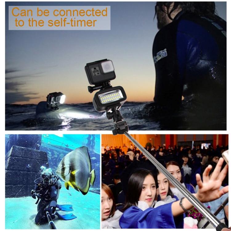 PULUZ 20 LEDs 40m Waterproof IPX8 Studio Light Video & Photo Light with Hot Shoe Base Adapter & Quick Release Buckle & Long Screw & 2 x Filter Plates for GoPro HERO10 Black / HERO9 Black / HERO8 Black ... n /4 /3+ /3 /2 /1, Xiaoyi and Other Action Cameras - free shipping - PMC Jewellery - Order now!