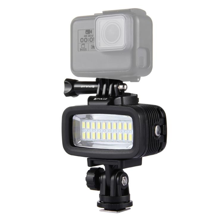 PULUZ 20 LEDs 40m Waterproof IPX8 Studio Light Video & Photo Light with Hot Shoe Base Adapter & Quick Release Buckle & Long Screw & 2 x Filter Plates for GoPro HERO10 Black / HERO9 Black / HERO8 Black ... n /4 /3+ /3 /2 /1, Xiaoyi and Other Action Cameras - free shipping - PMC Jewellery - Order now!