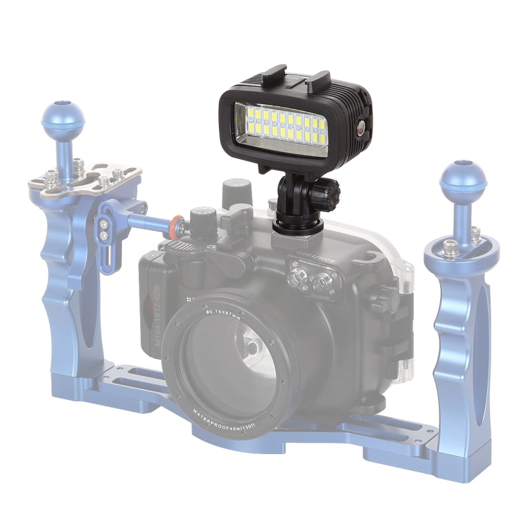 PULUZ 20 LEDs 40m Waterproof IPX8 Studio Light Video & Photo Light with Hot Shoe Base Adapter & Quick Release Buckle & Long Screw & 2 x Filter Plates for GoPro HERO10 Black / HERO9 Black / HERO8 Black ... n /4 /3+ /3 /2 /1, Xiaoyi and Other Action Cameras - free shipping - PMC Jewellery - Order now!