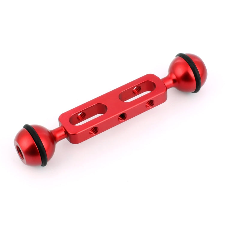 PULUZ 5.1 inch 13cm Aluminum Alloy Dual Balls Arm, Ball Diameter: 25mm(Red) - free shipping - PMC Jewellery - Order now!