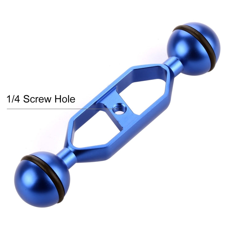 PULUZ 5.0 inch 12.6cm Aluminum Alloy Dual Balls Arm, Ball Diameter: 25mm(Blue)