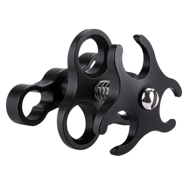 PULUZ Triple Ball Clamp Diving Camera Bracket Aluminum Spring Flashlight Clamp for Diving Underwater Photography System - free shipping - PMC Jewellery - Order now!
