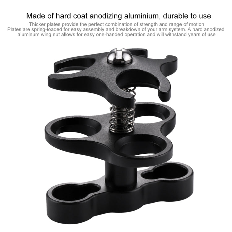 PULUZ Triple Ball Clamp Diving Camera Bracket Aluminum Spring Flashlight Clamp for Diving Underwater Photography System - free shipping - PMC Jewellery - Order now!