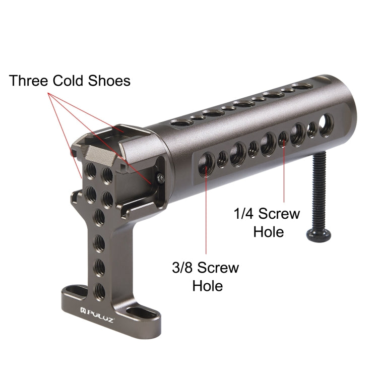 PULUZ Handheld Video Stabilizer Top Handle with 3 Cold Shoes Mount for Camera Cage (Bronze) - free shipping - PMC Jewellery - Order now!