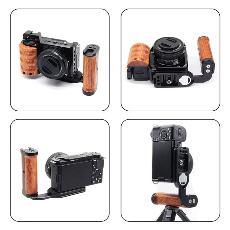 PULUZ Wooden Left Side Handle Vertical Shoot Quick Release L Plate - free shipping - PMC Jewellery - Order now!