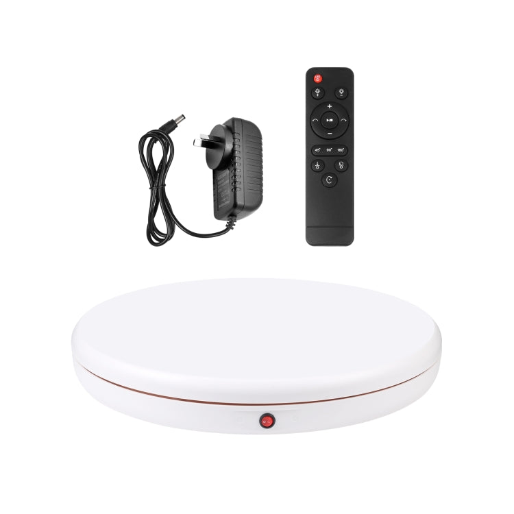 PULUZ 45cm Remote Control Adjusting Speed Rotating Turntable Display Stand, White, Load 100kg(AU Plug) - free shipping - PMC TechLife - Order now!