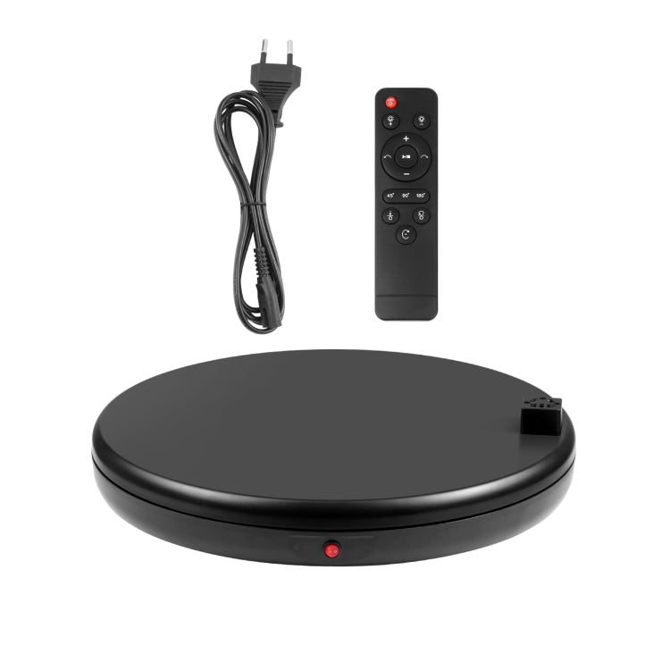 PULUZ 45cm Remote Control Adjusting Speed Rotating Turntable Display Stand with Power Socket, Black, Load 100kg(EU Plug) - free shipping - PMC TechLife - Order now!
