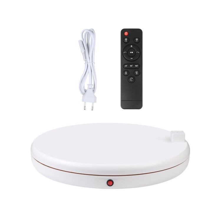 PULUZ 45cm Remote Control Adjusting Speed Rotating Turntable Display Stand with Power Socket, White, Load 100kg(EU Plug) - free shipping - PMC TechLife - Order now!