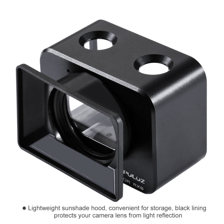 PULUZ for Sony RX0 Aluminum Alloy Protective Cage + 37mm UV Filter Lens + Lens Sunshade with Screws and Screwdrivers(Black)