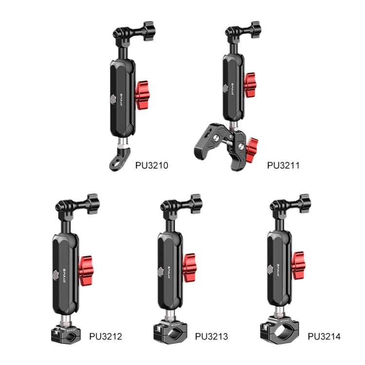 PULUZ Motorcycle Rearview Oblique CNC Metal Magic Arm Rod Mount - Bicycle Handlebar Mount by PULUZ | Online Shopping South Africa | PMC TechLife | Buy Now Pay Later Mobicred