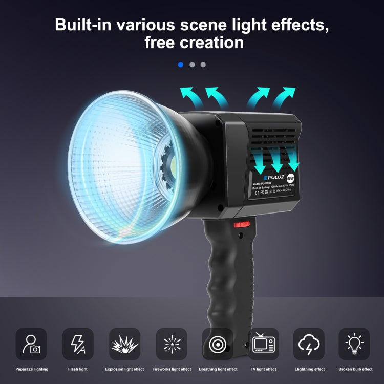 PULUZ 60W Studio Video Light 2500K-6500K Dual Color Temperature Professional Photography Fill Light (Black) - free shipping - PMC Jewellery - Order now!