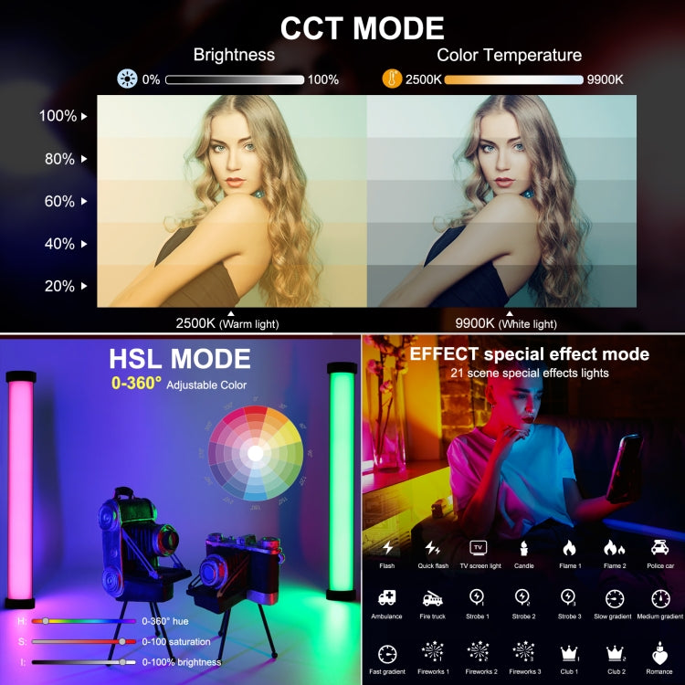 PULUZ 135 LEDs Photo Handheld Stick Light Full Color RGB Fill Light - free shipping - PMC Jewellery - Order now!