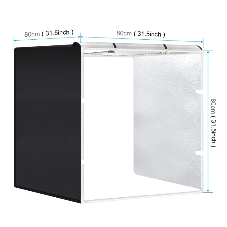 PULUZ 80cm Folding Portable 72W White Light Photo Lighting Studio Shooting Tent Box Kit with 3 Colors Black / White / Orange Backdrops(UK Plug)