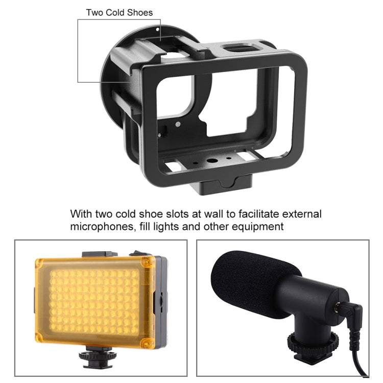 For GoPro HERO13 Black /12 Black /11 Black /10 Black /9 Black PULUZ Thin Housing Shell CNC Aluminum Alloy Protective Cage with Insurance Frame & 52mm UV Lens(Black) - free shipping - PMC Jewellery - Order now!