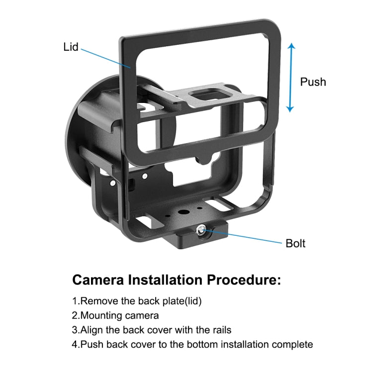 For GoPro HERO13 Black /12 Black /11 Black /10 Black /9 Black PULUZ Thin Housing Shell CNC Aluminum Alloy Protective Cage with Insurance Frame & 52mm UV Lens(Black) - free shipping - PMC Jewellery - Order now!