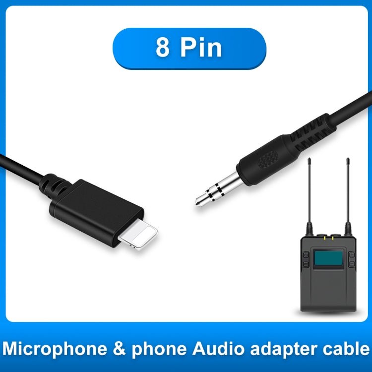 PULUZ 3.5mm TRRS Male to 8 Pin Male Live Microphone Audio Adapter Spring Coiled Cable for iPhone, Cable Stretching to 100cm(Black) - free shipping - PMC Jewellery - Order now!
