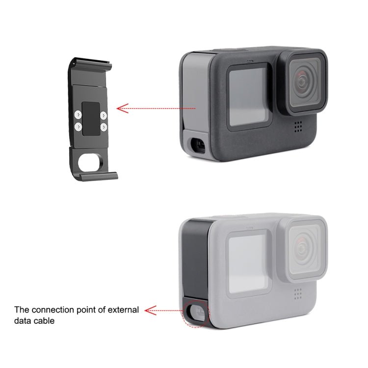 PULUZ Metal Battery Side Interface Cover for GoPro HERO13 Black /12 Black /11 Black /10 Black /9 Black(Black) - free shipping - PMC Jewellery - Order now!