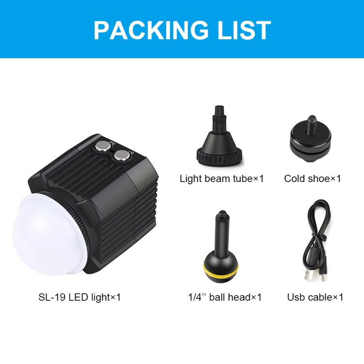 PULUZ 60m Underwater LED Photography Fill Light 7.4V/1100mAh Diving Light for GoPro, Insta360, DJI and Other Action Cameras(Black) - free shipping - PMC Jewellery - Order now!