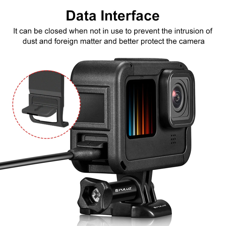 PULUZ Frame Expansion PA Cage with Side Interface Cover for GoPro HERO13 Black /12 Black /11 Black /10 Black /9 Black(Black) - Protective Frame by PULUZ | Online Shopping South Africa | PMC Jewellery | Buy Now Pay Later Mobicred