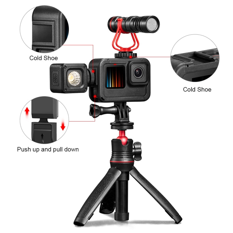 PULUZ Frame Expansion PA Cage with Side Interface Cover for GoPro HERO13 Black /12 Black /11 Black /10 Black /9 Black(Black) - Protective Frame by PULUZ | Online Shopping South Africa | PMC Jewellery | Buy Now Pay Later Mobicred