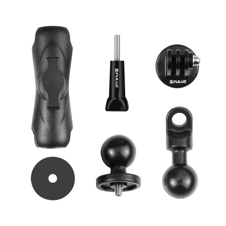 PULUZ Motorcycle Holder Mirror Base Hole Fixed Mount for GoPro and Other Action Cameras(Black) - Bicycle Handlebar Mount by PULUZ | Online Shopping South Africa | PMC TechLife | Buy Now Pay Later Mobicred