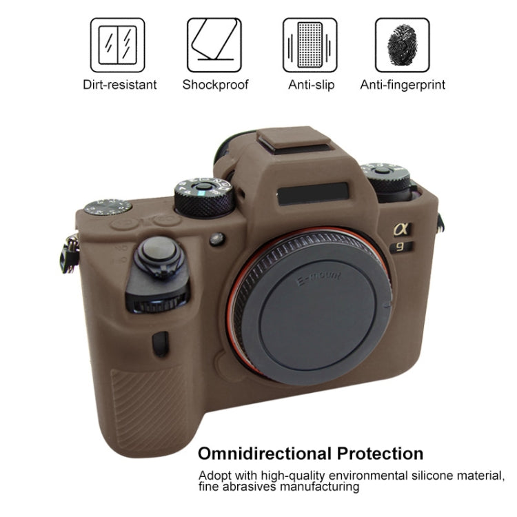 PULUZ Soft Silicone Protective Case for Sony A9 (ILCE-9) / A7 III/ A7R III(Coffee)