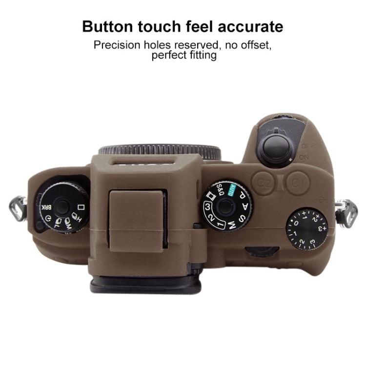 PULUZ Soft Silicone Protective Case for Sony A9 (ILCE-9) / A7 III/ A7R III(Coffee)