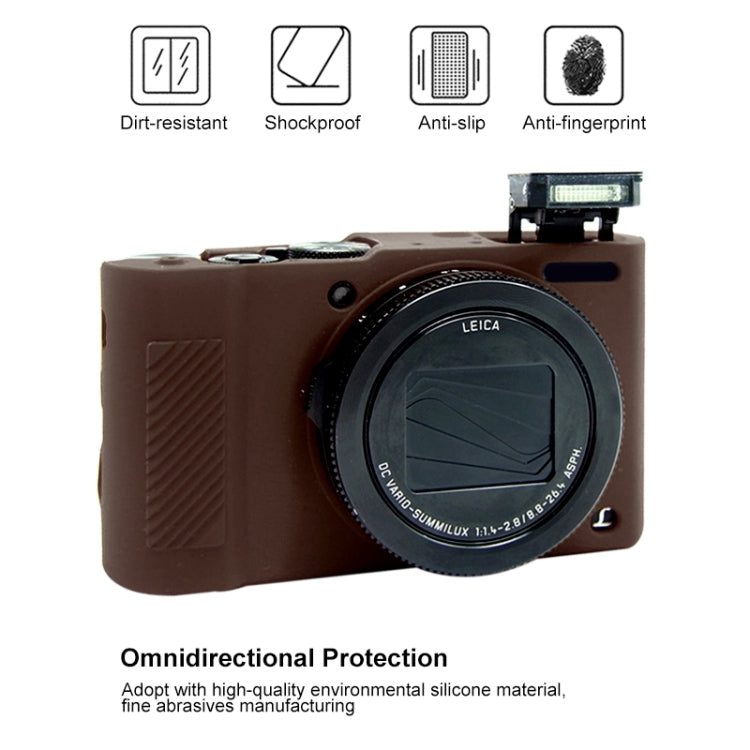PULUZ Soft Silicone Protective Case for Panasonic Lumix LX10(Coffee)