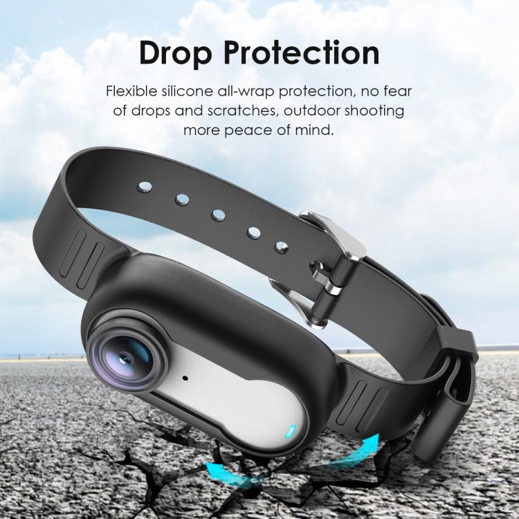 For Insta360 GO 3 / GO 3S PULUZ Camera Silicone Case Wristband Bicycle Strap Extension Mount (Black)