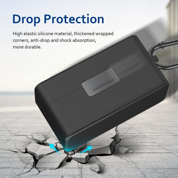 For DJI Mic 2 PULUZ Charging Case Silicone Scratch-proof Protective Cover (Black) - free shipping - PMC Jewellery - Order now!