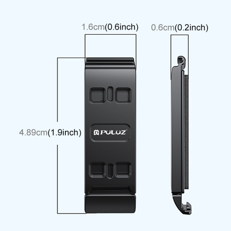 PULUZ Aluminum Alloy Vertical Shooting Magnetic Quick-release Battery Side Interface Cover for Insta360 Ace Pro 2 (Black)