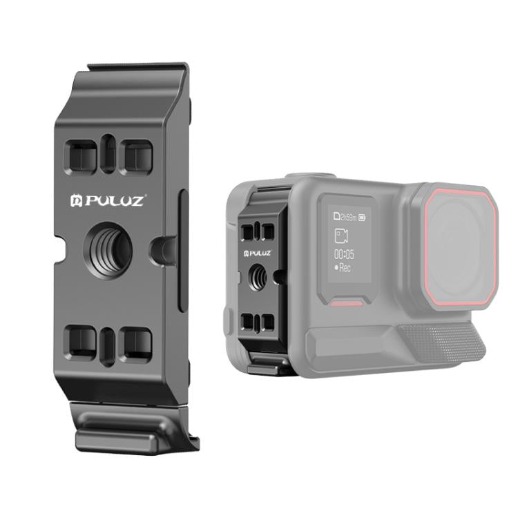 PULUZ ACE / AC Aluminum Alloy Vertical Shooting Magnetic Quick-release Battery Side Interface Cover for Insta360 Ace Pro 2 (Black)
