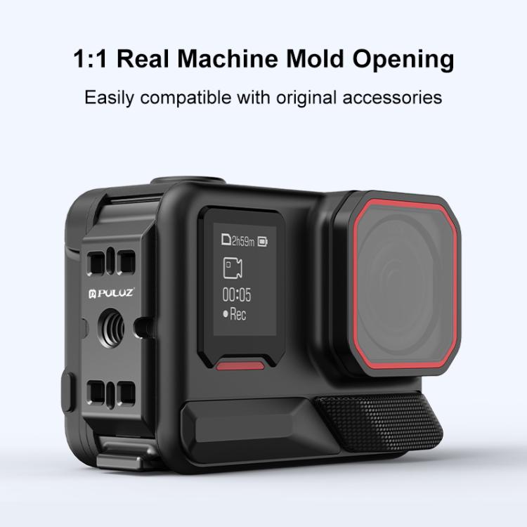 PULUZ ACE / AC Aluminum Alloy Vertical Shooting Magnetic Quick-release Battery Side Interface Cover for Insta360 Ace Pro 2 (Black)