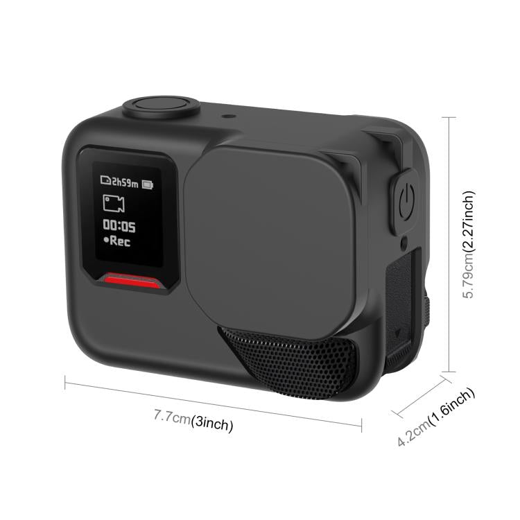 For Insta360 Ace Pro 2 PULUZ Body Silicone Protective Case with Lens Cap & Strap (Black)