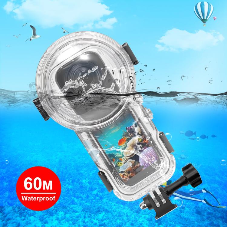 For Insta360 X5 PULUZ 60m Water-resistant Sealed Diving Case (Transparent)