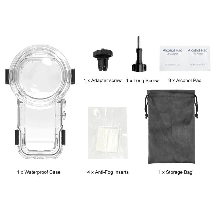 For Insta360 X5 PULUZ Quick Release 60m Waterproof Sealed Diving Case (Transparent) - free shipping - PMC Jewellery - Order now!