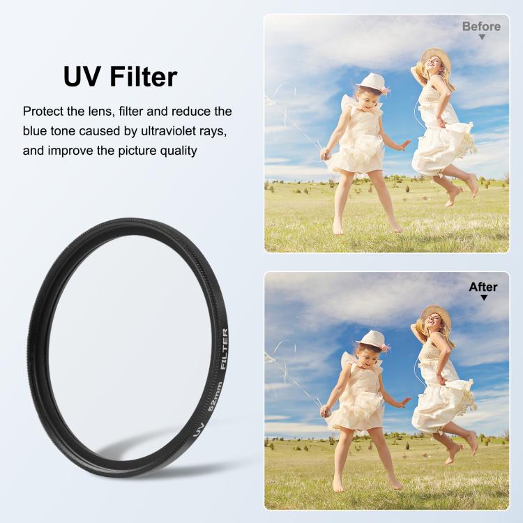 For Insta360 Ace Pro 2 PULUZ 52mm UV Lens Filter Adapter Ring with Lens Cover (Black)