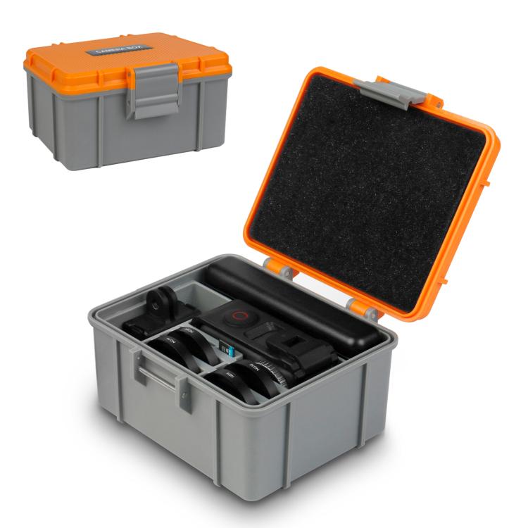 For DJI Osmo Action 5 Pro / 4 / 3 PULUZ Water-resistant Hard Carrying Suitcase Outdoor Protective Storage Box (Grey)