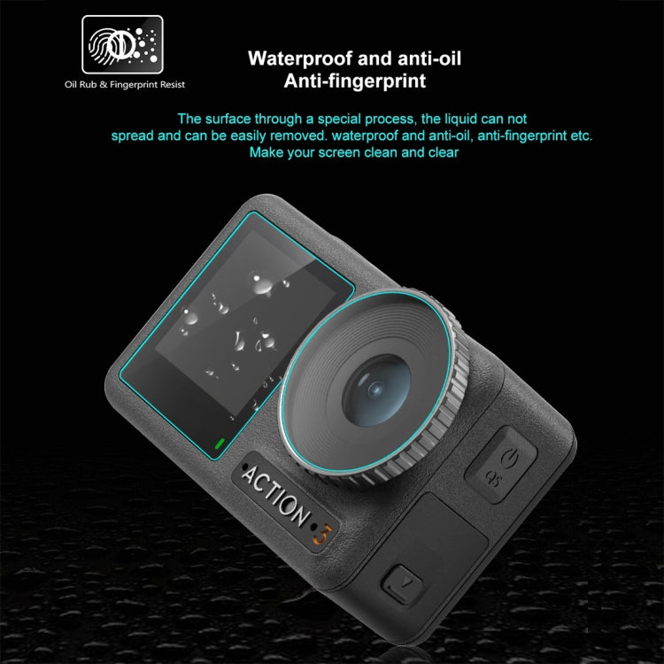 For DJI Osmo Action 3 PULUZ 3-in-1 Lens Front and Back Screen Tempered Glass Explosion-proof Film - Protective Film & Stickers by PULUZ | Online Shopping South Africa | PMC Jewellery | Buy Now Pay Later Mobicred