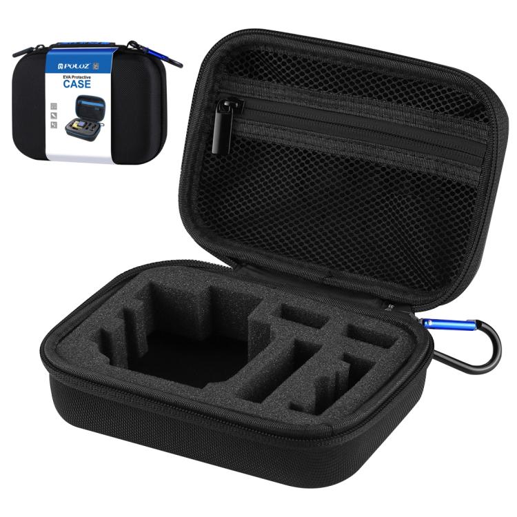 PULUZ Water-resistant Carrying and Travel Case for GoPro, DJI Osmo Action and other Sport Cameras Accessories, Small Size: 16cm x 12cm x 7cm(Black)