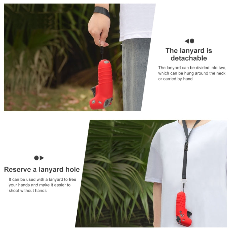 For DJI RC Motion 2 / DJI Avata / FPV Rocker PULUZ Silicone Protective Case with Neck Strap(Red)