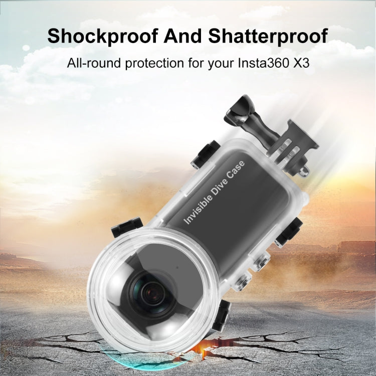 For Insta360 X3 PULUZ Invisible Dive Case 50m Waterproof Sealed Case (Transparent) - free shipping - PMC Jewellery - Order now!