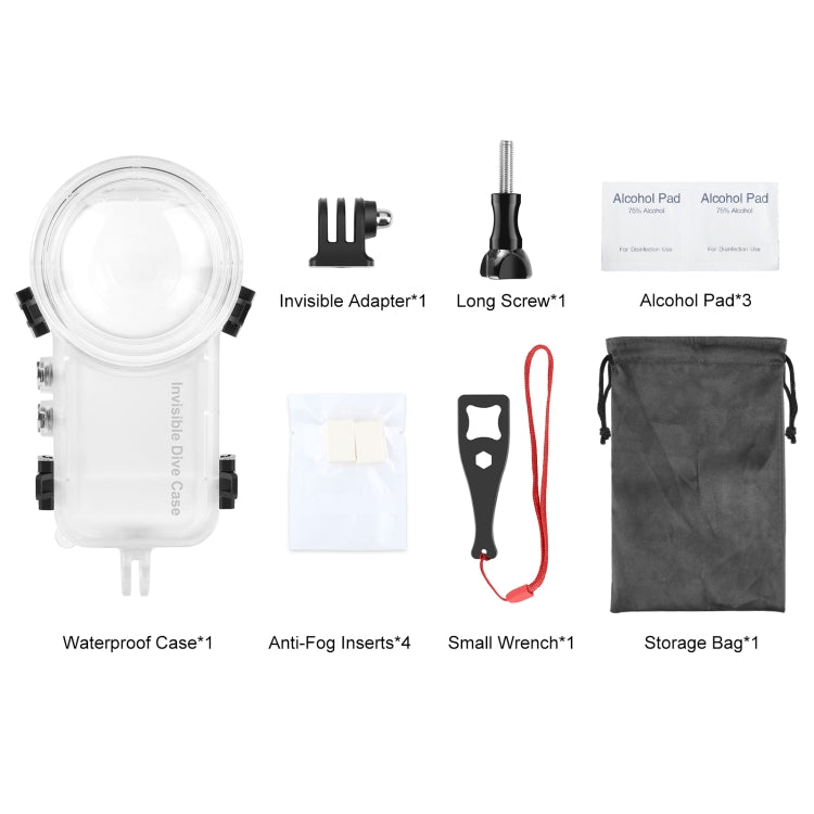 For Insta360 X3 PULUZ Invisible Dive Case 50m Waterproof Sealed Case (Transparent) - free shipping - PMC Jewellery - Order now!