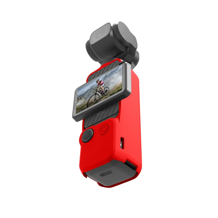For DJI OSMO Pocket 3 PULUZ 3 in 1 Silicone Cover Case Set (Red)