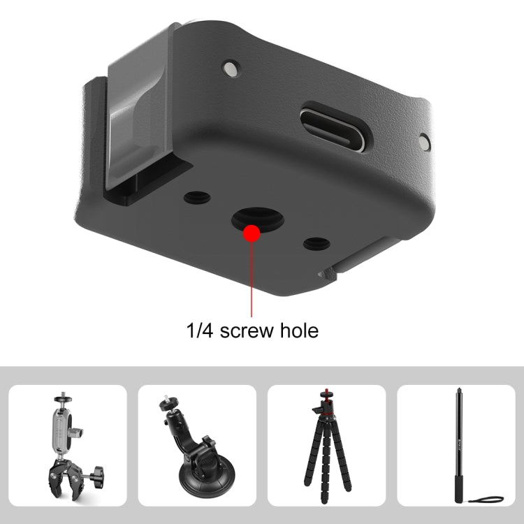 For DJI OSMO Pocket 3 PULUZ USB-C / Type-C Dock Desktop Charging Base Aluminum Alloy Bracket (Black)