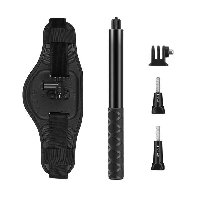 PULUZ Waist Belt Mount Strap with Selfie Stick Monopod for GoPro, Insta360, DJI and Other Action Cameras