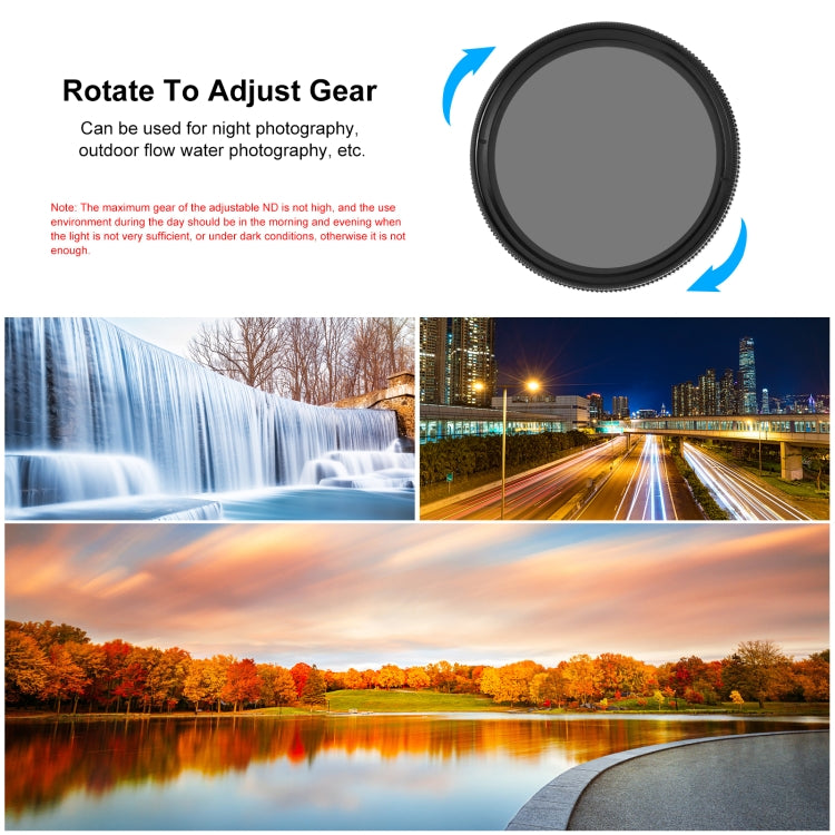 For GoPro HERO12 Black /11 Black /11 Black Mini /10 Black /9 Black PULUZ 52mm UV ND2-400 Filter with Adapter Ring(Black) - free shipping - PMC Jewellery - Order now!