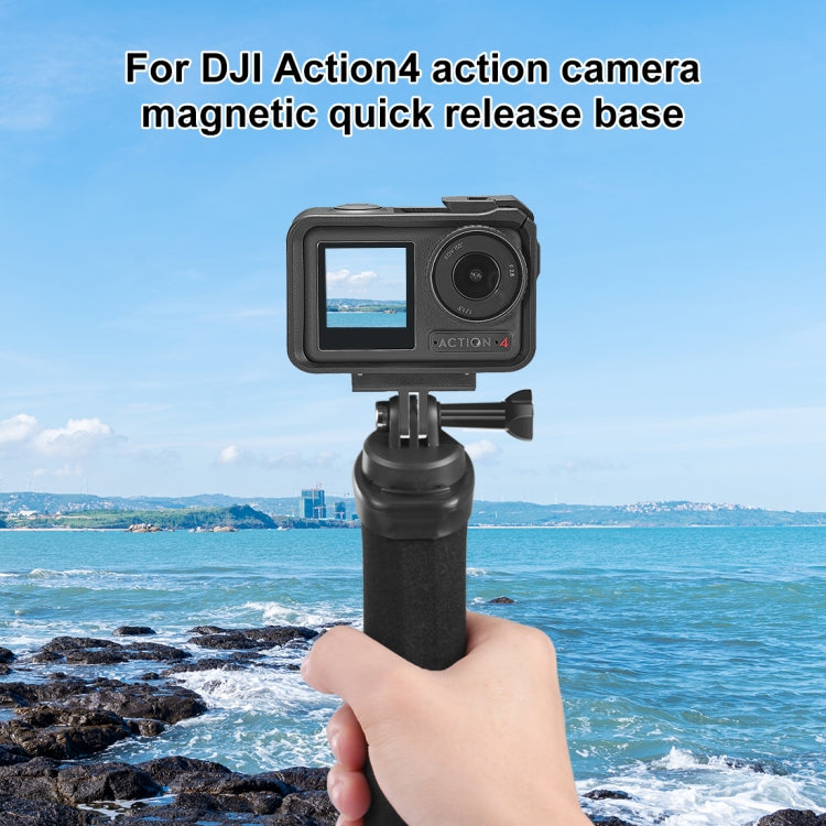 For DJI Osmo Action 5 Pro / 4 / 3 / Osmo 360 PULUZ Magnetic Quick Release Base Expansion Mount (Black) - free shipping - PMC Jewellery - Order now!